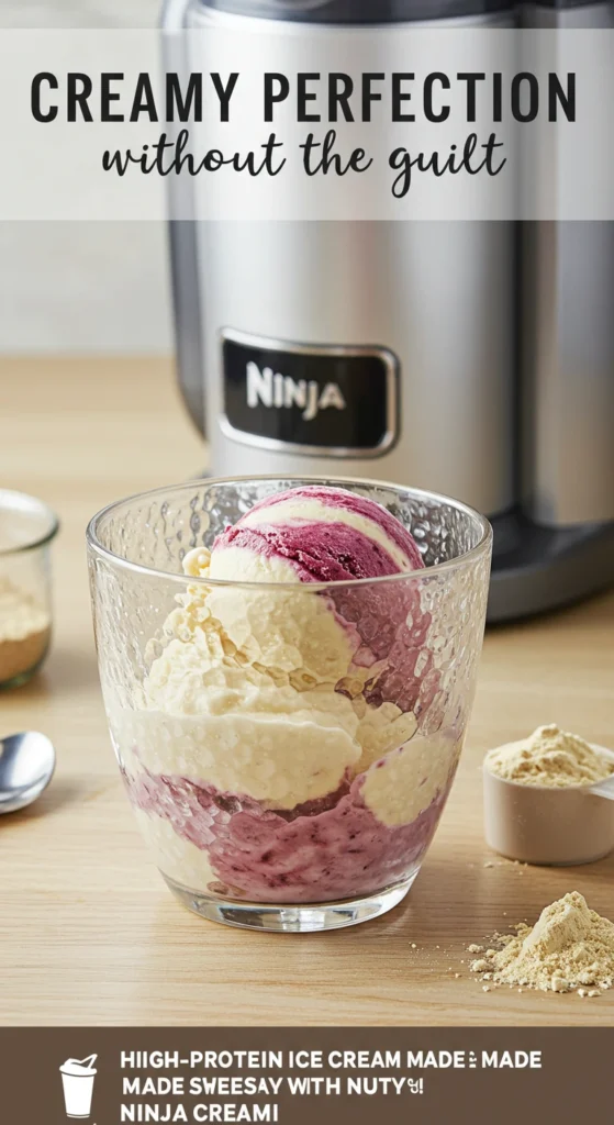 Make a delicious and healthy Ninja Creami protein ice cream with this easy recipe! Low in calories, high in protein, and perfect for a guilt-free treat.