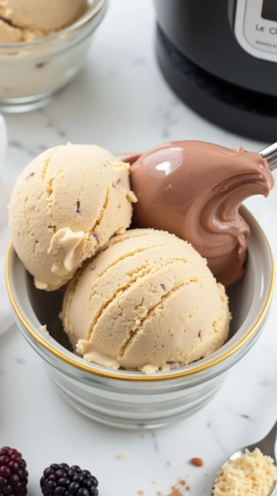 Make a delicious and healthy Ninja Creami protein ice cream with this easy recipe! Low in calories, high in protein, and perfect for a guilt-free treat.